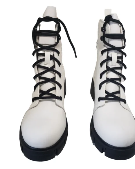 MIA Tauren Faux Leather Combat Boots Women's Size 9 Chassidy White Malta - Picture 6 of 16